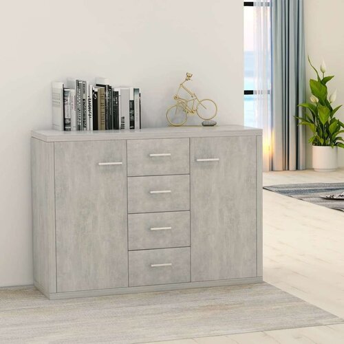  Komoda siva boja betona 88 x 30 x 65 cm od konstruiranog drva Cijene