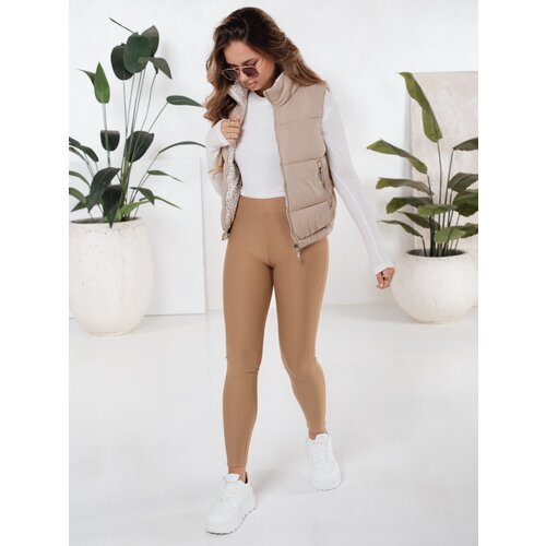 DStreet Spodnie damskie legginsy push up kamelowe Slike