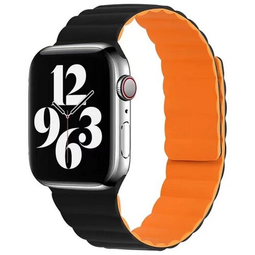  Silikonska narukvica za Apple Watch sa magnetom crno narandžasto 38/ 40/ 41 mm Cene