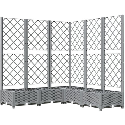 Maison Chic Cvetlično korito - Cvetlični Lonec z oporno mrežo svetlo sivo 120x120x121,5 cm PP, (21789808) Cene