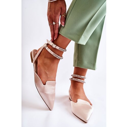 Kesi Women&amp;#039;s Sandals With Spitz Toe Beige Amisha Slike