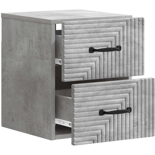  Noćni ormarić za montažu na zid Betonska siva 34,5 x 33 x 40 cm Slike