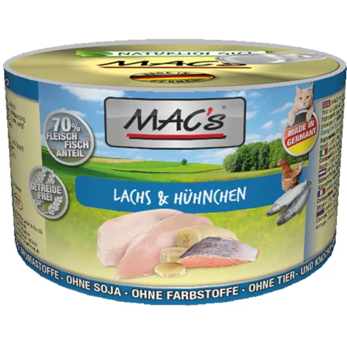 MAC's Varčno pakiranje MAC´s Cat 12 x 200 g - Losos & piščanec