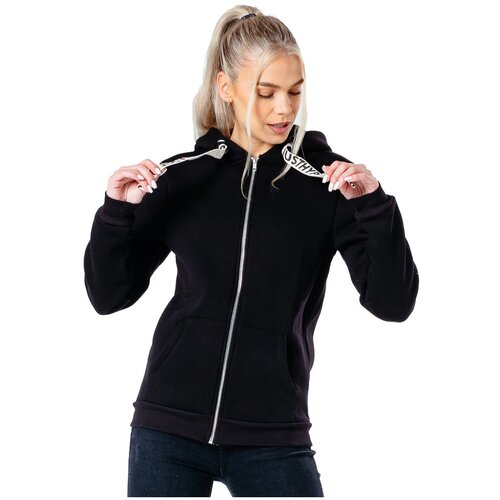 Justhype Ltd &amp;Scaron;portne jope in jakne Drawstring Zip Hoodie Črna Slike