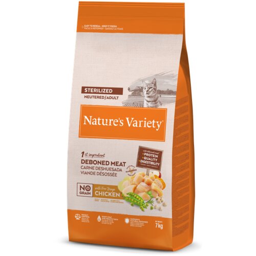 Nature’s Variety cat no grain sterilized chicken 7kg Cene
