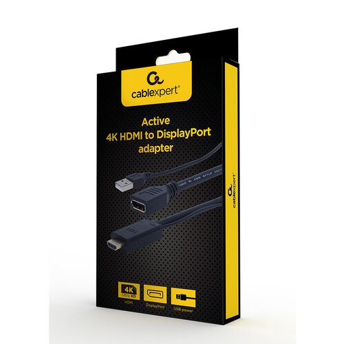  HDMI adapter GEMBIRD A-HDMIM-DPF-01 Active 4K HDMI to DisplayPort adapter, black Cijene
