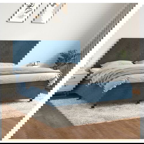 vidaXL Box spring postelja z vzmetnico temno modra 160x200 c Cene