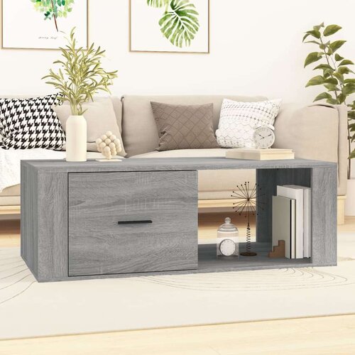 VidaXL Stolić za kavu sivog hrasta 100x50,5x35 cm konstruirano drvo Slike