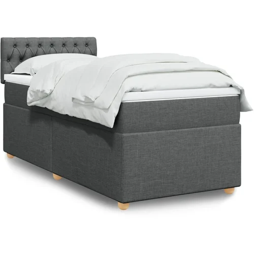  The Living Store Box spring postelja z vzmetnico temno siva 80x200 cm blago - Box Spring Postelja, (21517571)