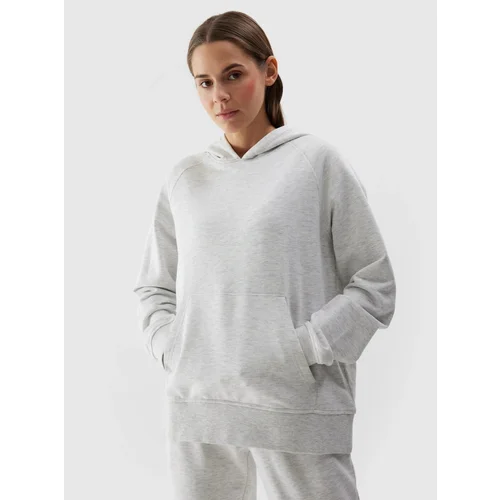 4f Women's sweatshirt without fastening and hooded - grey