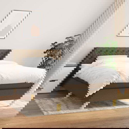 VidaXL Krevet s oprugama i madracem tamnosmeđi 100 x 200 cm od tkanine Slike