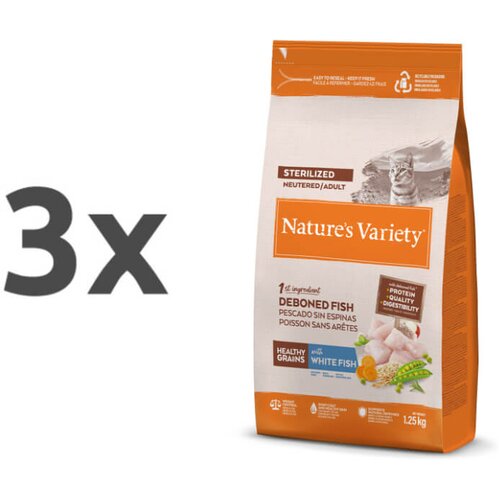 Nature’s Variety Nature's Variety Healthy Grains Cat Sterilized Adult - bela riba 3 x 1,25 kg Cene