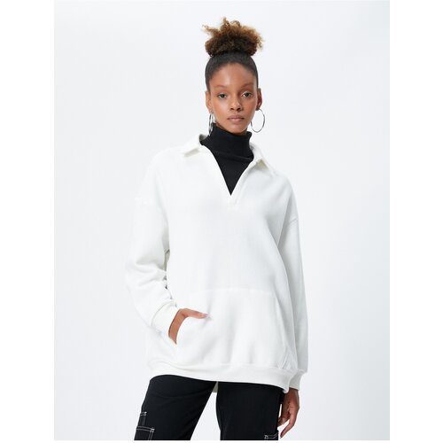 Koton Polo Neck Sweatshirt Kangaroo Pocket Detailed Long Sleeve Slike