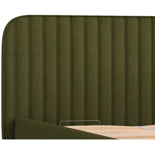 Maison de R&amp;ecirc;ve Zelena oblazinjena zakonska postelja s prostorom za shranjevanje z letvenim dnom 140x200 cm Noto &amp;ndash; Slike