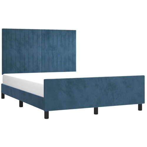 VidaXL okvir za krevet s uzglavljem tamnoplavi 140x190 cm bar&amp;scaron;unasti Slike