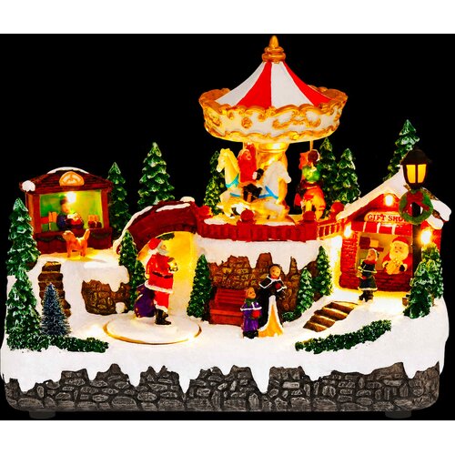 Božićno selo s vrtuljkom SALO 25,5 x 16 x 21,5 cm Smola &amp;Scaron;areni Slike