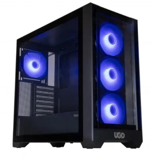 UGD Kuciste * Titan 2314, ATX, providna stranica, ugradjena 4xRGB kulera, Crno Slike
