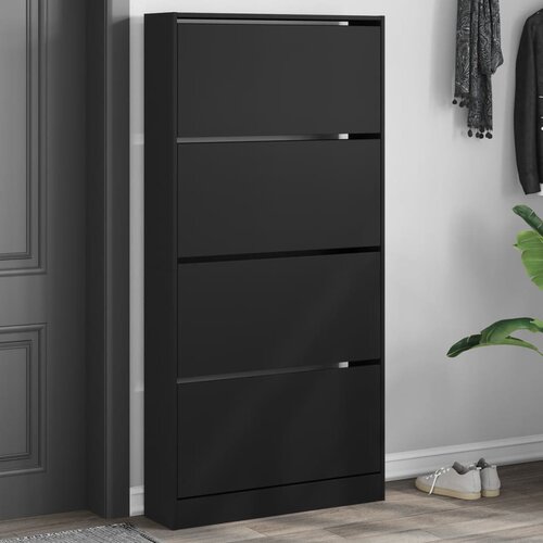 vidaXL Omarica za čevlje s 4 predali črna 80x21x163,5 cm Cene