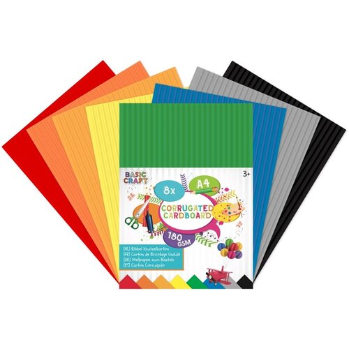 Talasasti papir u boji A4 - set 8 komada (talasasti karton u) Slike