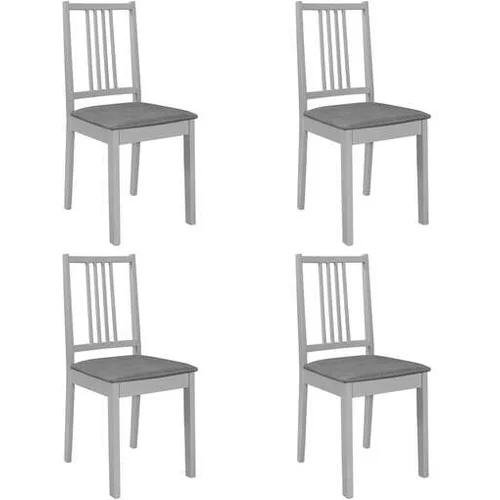  Jedilni stoli z blazinami 4 kosi trles sivi
