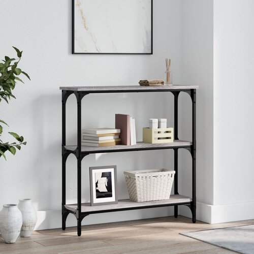 VidaXL Konzolna mizica siva sonoma 75x22,5x75 cm inženirski les Slike