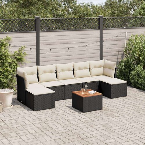  8-dijelni set vrtnih sofa od poliratana s jastucima crni Cene