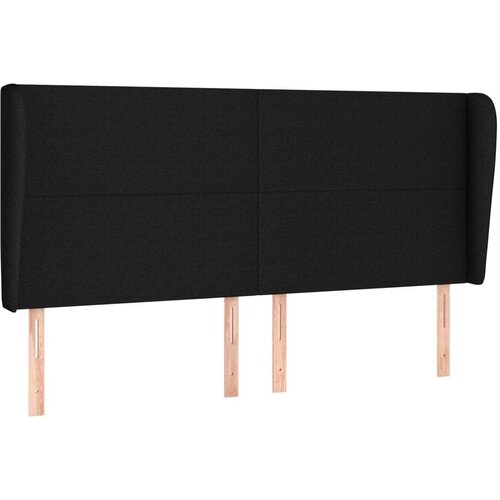  Uzglavlje s u&amp;scaron;ima crno 203x23x118/128 cm od tkanine Slike