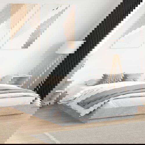 Furnova Posteljni okvir betonsko siv 160x200 cm inženirski les, (21934212) Slike