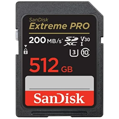 San Disk Extreme PRO 512GB SDXC spominska kartica + 2 years RescuePRO Deluxe do 200MB/s & 140MB/s branje/pisanje, UHS-I, Class 10, U3, V30