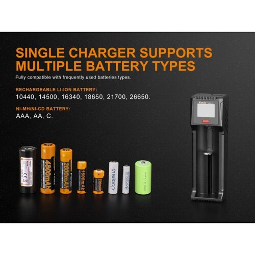 Fenix FENARED1 - Punjač za 1x Li-ion/AAA/AA/C bateriju, 5V Slike