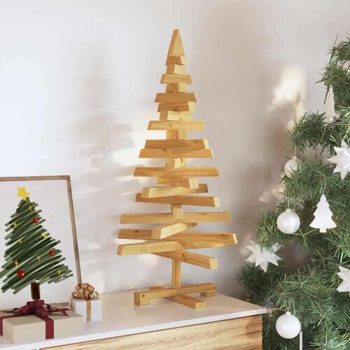 VidaXL Božićna drvca s stalakom Smeđa 90 cm Masivna borovina Slike