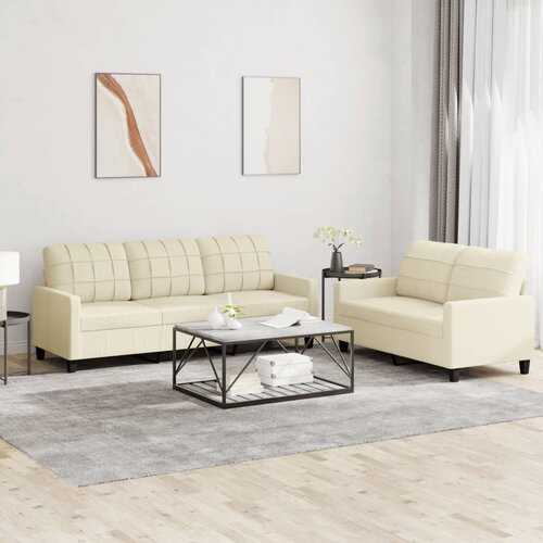 vidaXL 2-dijelni set sofa s jastucima krem od umjetne kože Krema Cijene