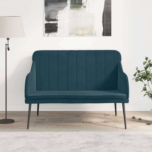  Klupa plava 110 x 76 x 80 cm baršunasta Cene