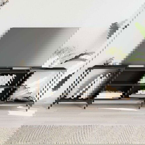 TV ormarić crni 153 x 37 x 50 cm od konstruiranog drva Cijene