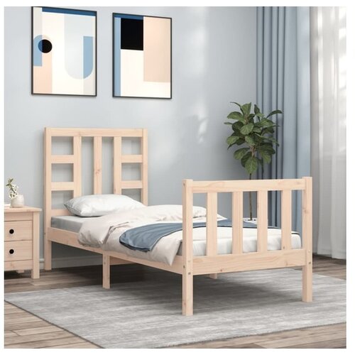 vidaXL Okvir kreveta s uzglavljem 2FT6 mali jednokrevetni masivno drvo Cijene