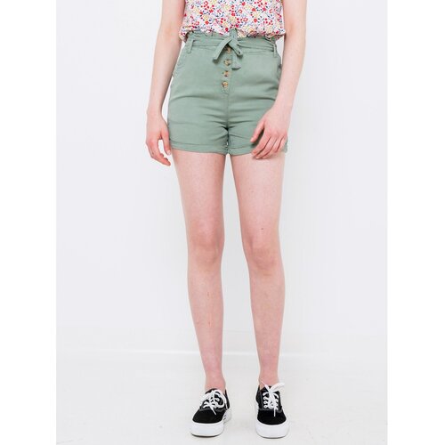 Camaieu Green Linen Shorts - Women Slike