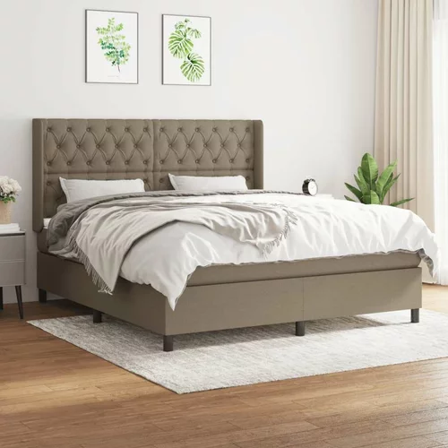  Box spring postelja z vzmetnico taupe 160x200 cm blago, (20895604)