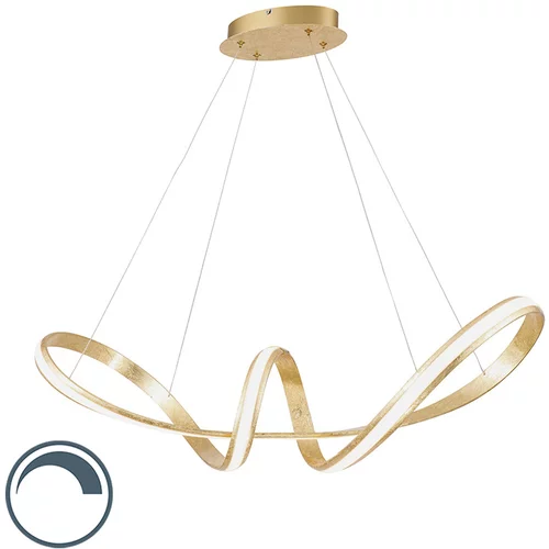 PAUL NEUHAUS Dizajn viseča svetilka zlata z LED 80 cm - Belinda