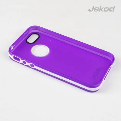 Jekod silikonski ovitek Apple iPhone 6 (4,7") TPU/T prozorno vijola z okvirjem + Zaščitna folija