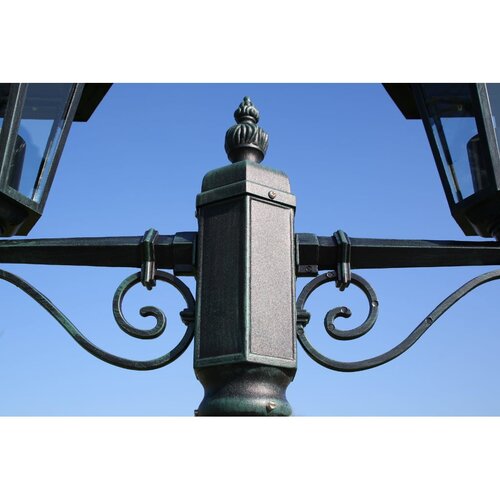  Vrtna stupna svjetiljka 215 cm tamnozelena/crna aluminijska Slike