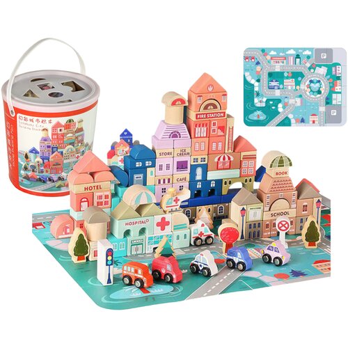 Lean_Toys Komplet lesenih kock City Letters Puzzle 135 kosov Cene