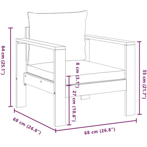 VidaXL 5-dijelna set vrtnih sofa od masivnog drva bagrema s jastucima Slike