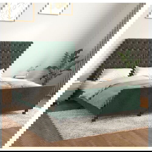 vidaXL Okvir za krevet s uzglavljem tamnozeleni 140x200 cm baršunasti Cijene