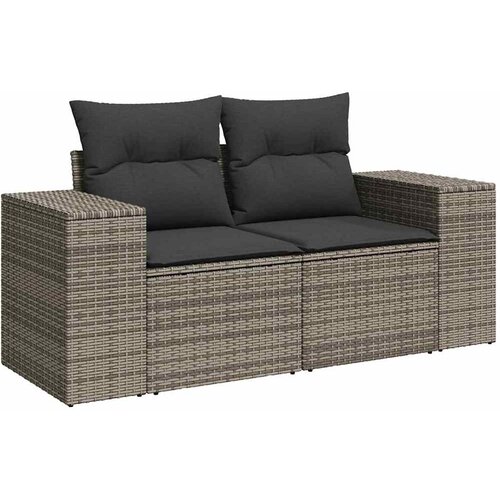  Sjedeća garnitura za vrt Siva poliratan 100 x 100 x 71 cm Slike