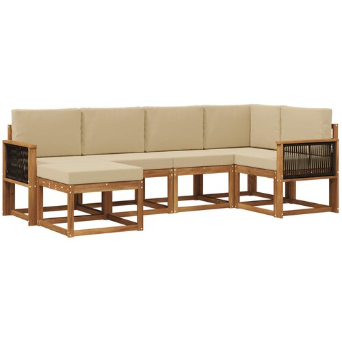vidaXL Zunanja garnitura za sedenje 6 pcs Naravna in bež, (5000280207) Cene