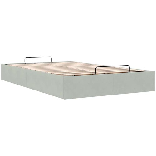 VidaXL Okvir kreveta bez madraca svjetlosivi 120 x 200 cm bar&amp;scaron;unasti Slike