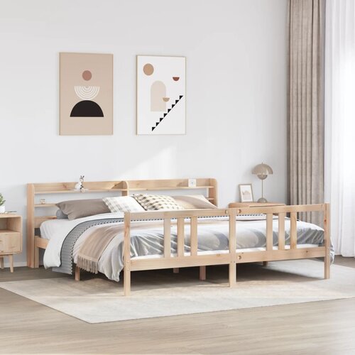 VidaXL Okvir kreveta s uzglavljem 180 x 200 cm masivna borovina Slike