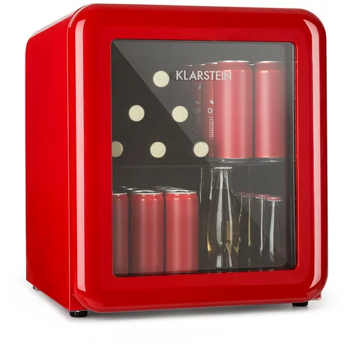Klarstein PopLife, hladnjak za napitke, 48 l, 0 - 10 °C, retro dizajn, crveni