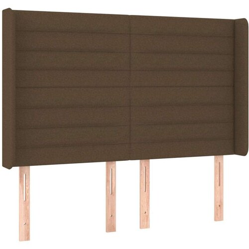  Krevet box spring s madracem LED tamnosmeđi 140x200 cm tkanina Slike