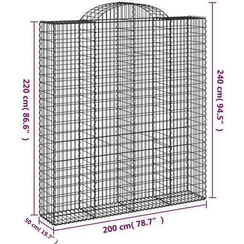  Lučne gabionske ko&amp;scaron;are 9 kom 200x50x220/240cm pocinčano željezo Slike